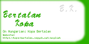 bertalan kopa business card